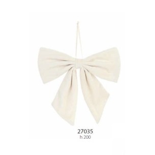 Decorazione Fiocco in velluto BIANCO da appendere h 20 cm Confezione 36 pz art 27035
