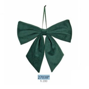 Decorazione Fiocco in velluto VERDE da appendere h 20 cm Confezione 36 pz art 27038