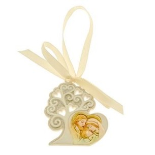 Bomboniera decorazione ICONA albero della vita da appendere con SACRA FAMIGLIA h 6,5 cm art 04A225