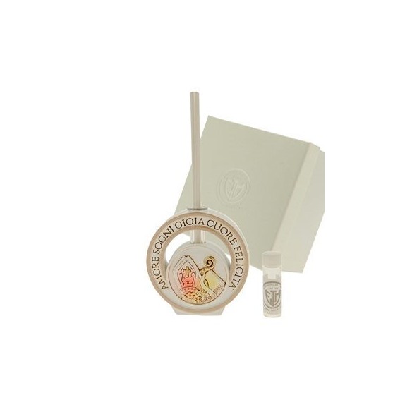 Bomboniera icona diffusore in resina Tonda Cerchio simbolo Cresima h 9 cm con Scatola art 04A256