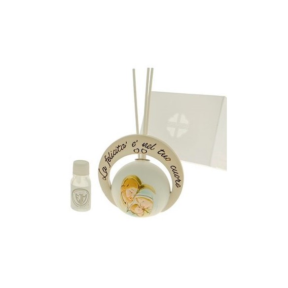 Bomboniera diffusore icona Sfera in resina Cerchio simbolo Sacra Famiglia cin scatola h 10 cm art 04A269