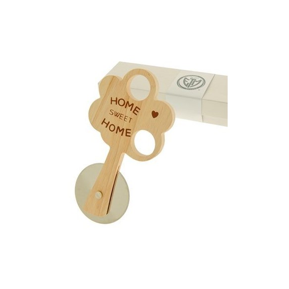 Bomboniera Taglia PIZZA ALBERO in legno con scritta 18 cm con scatola art 12A072