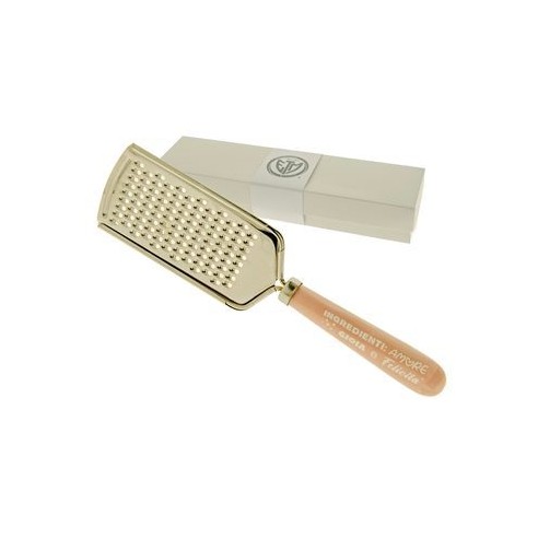 Bomboniera Grattugia con manico in legno con scritte e metallo 22,5 cm con scatola art 12A082