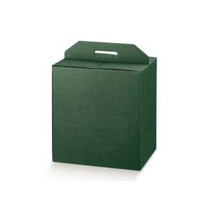 Scatola in cartone porta Panettone e Bottiglia confezioni Natalizie colore SETA VERDE mis. 43 x 24 x h 34,5 cm Confezione 30 pz 