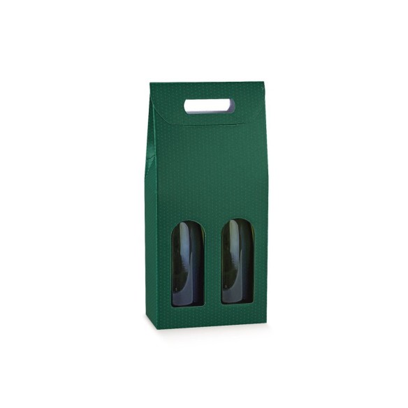 Scatola porta 2 bottiglia colore SPOT VERDE 18 x 9 x h 38,5 cm set 30 pz art 38729