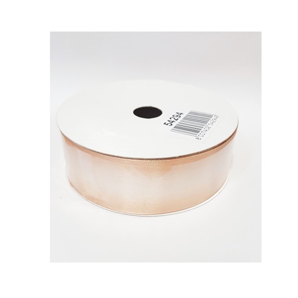 Nastro Tessuto 3,8 cm rotolo bobina da 25 mt colore AVORIO BEIGE SFUMATO con Anima art 54294