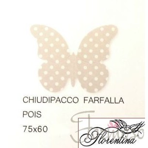 Chiudi Pacco Farfalla pois Tortora  75x60mm - n 40 pz art 16682C