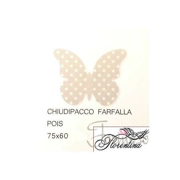 Chiudi Pacco Farfalla pois Tortora  75x60mm - n 40 pz art 16682C