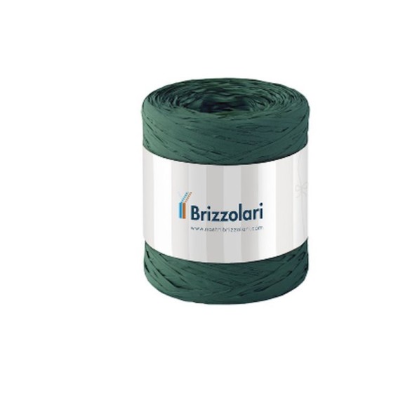 Rotolo Bobina Raffia Sintetica colore VERDE SCURO decorazione 5 mm X 200 mt art 6802.27