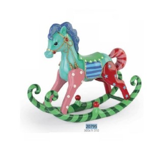 Bomboniera decorazione Cavallo a dondolo in poli resina 36,5 x h 31 cm confezione 1 pz Art 20795