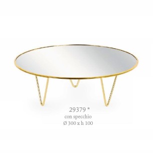 Alzatina con base a specchio e rifiniture Oro idea Allestimento Wedding matrimonio D 30 x h 10 cm art 29379