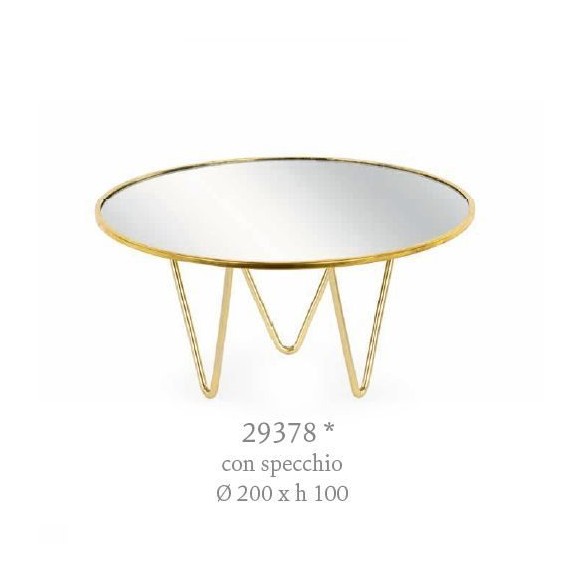 Alzatina con base a specchio e rifiniture Oro idea Allestimento Wedding matrimonio D 20 x h 10 cm art 29378