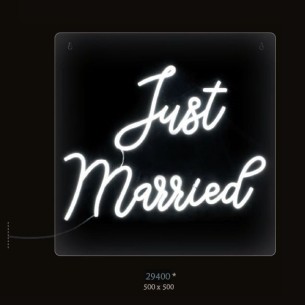 Pannello decorativo con scritta JUST MARRIED a led idea Allestimento Wedding matrimonio 50x 50 cm art 29400