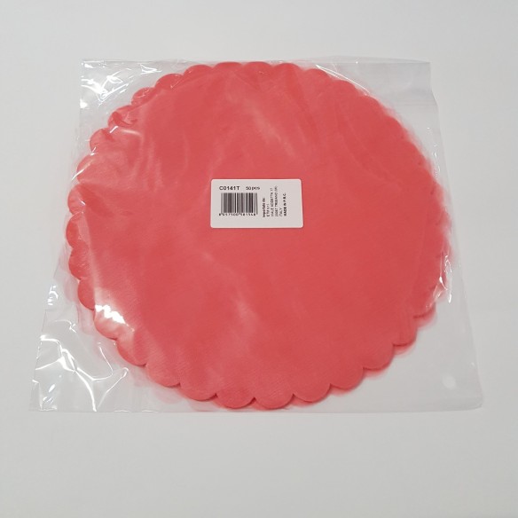 Velo tulle tondo per confetti fai da te colore CORALLO D 24 cm Confezione 50 pezzi  art C0141