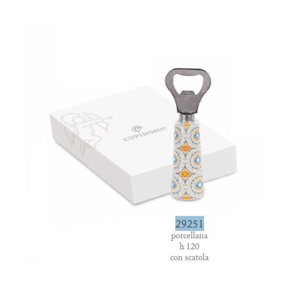 Bomboniera Matrimonio Apri Bottiglia in stile MAROCCO in porcellana h 12 cm con scatola art 29251