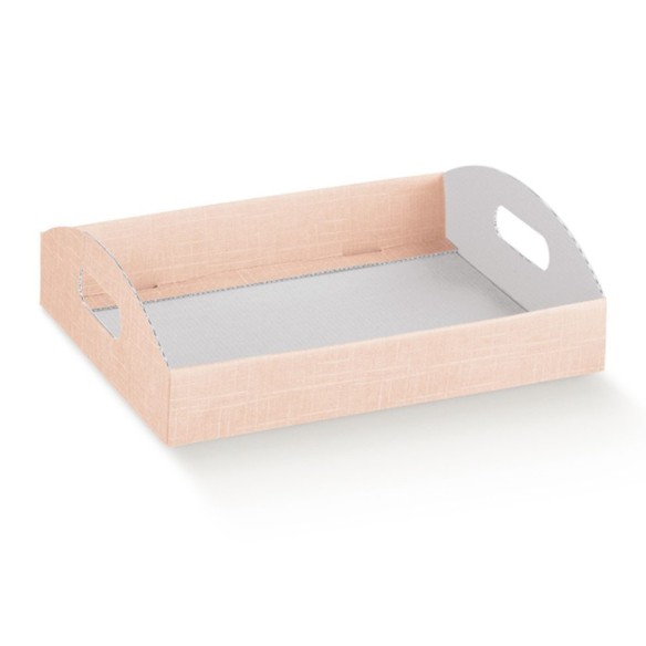 Cesto Vassoio in cartone ROSA porta Bomboniere o regalo misura 43,5 x 29 x h 4,5 cm art 12854