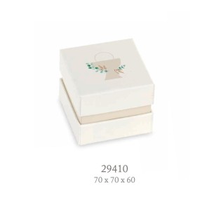 Bomboniera scatola porta confetti quadrata simbolo Comunione Bianca 7 x 7 x h 6 cm Confezione 24 pz  art 29410