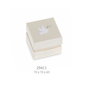 Bomboniera scatola porta confetti quadrata simbolo Colomba Bianca Bianca 7 x 7 x h 6 cm Confezione 24 pz  art 29411
