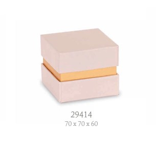 Bomboniera scatola porta confetti quadrata colore Cipria 7 x 7 x h 6 cm Confezione 6 pz  art 29414