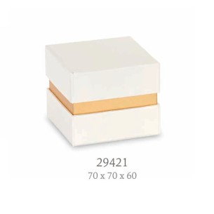 Bomboniera scatola porta confetti quadrata colore Avorio 7 x 7 x h 6 cm Confezione 6 pz  art 29421