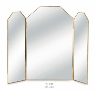 Specchio in vetro e metallo con rifiniture Oro a 3 ante idea Allestimento Wedding matrimonio 50 x h 4 cm art 29380