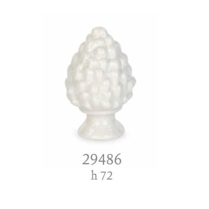 Bomboniera decorazione PIGNA in porcellana colore BIANCO h 7,2 cm Matrimonio Anniversario art 29486