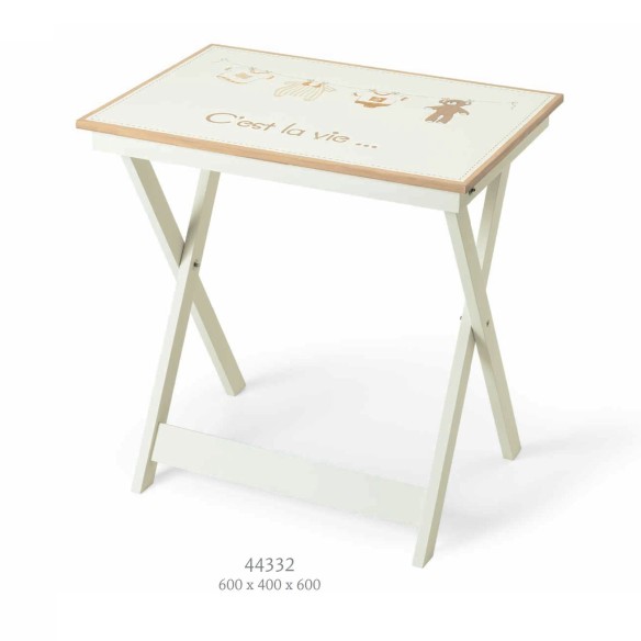 Tavolo in legno BIANCO stile SHABBY CHIC 60 x 60 x h 60 cm idea decorazione Party Planner Allestimento 2pz art 44332