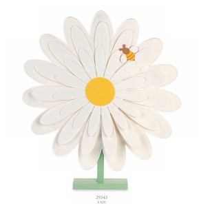Fiore tipo MARGHERITA colore Bianco in panno e legano da appoggio inserto APE h 82 cm Allestimento Wedding matrimonio Confezione
