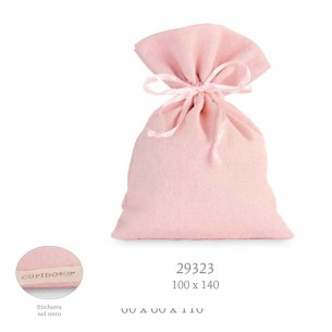 Bomboniera Sacchetto porta confetti in tessuto Rosa 10 x h 14 cm confezione 12 pz art 29323