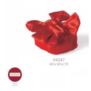 Bomboniera Decorazione Sacchetto in Tessuto Rosso annodabile 6 x 6 x h 7 cm Confettata Wedding confezione 12 pz art 54247
