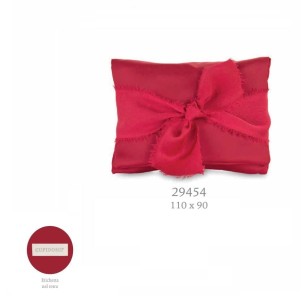 Bomboniera Sacchetto tipo Bustina in raso Rosso con Nastro matrimonio 11 x h 9 cm Confezione 12 pz art 29454