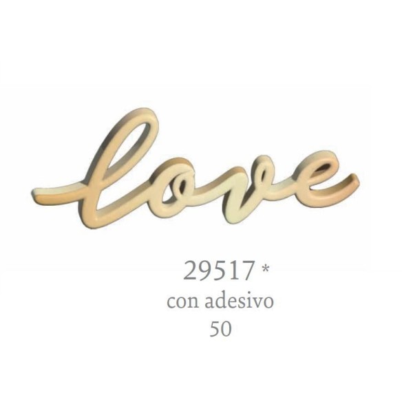 Decorazione scritta LOVE Adesiva in legno ORO 5 cm Decorazione Bomboniera Confezione 192 pz art 29517