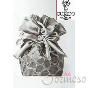 Sacchetto porta confetti effetto coccodrillo colore grigio silver ecopelle Art 56514