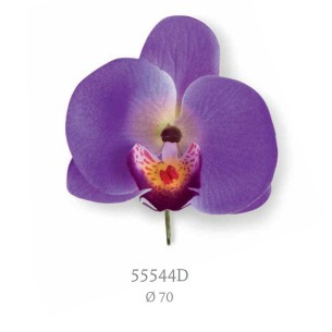 Decorazione bomboniera Fiore ORCHIDEA in tessuto colore Viola D 7 cm Confezione 72 pz art 55544D