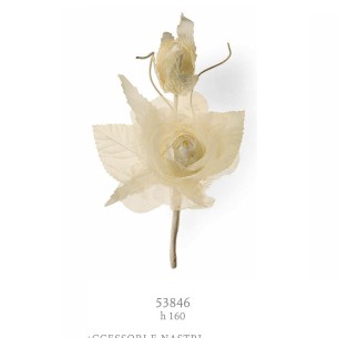 Fiore Decorazione Bomboniera in tessuto Colore Avorio h 16 cm confezione 72 pz art 53846