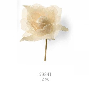Fiore Decorazione Bomboniera in tessuto Colore Beige D 9 cm confezione 144 pz art 53841