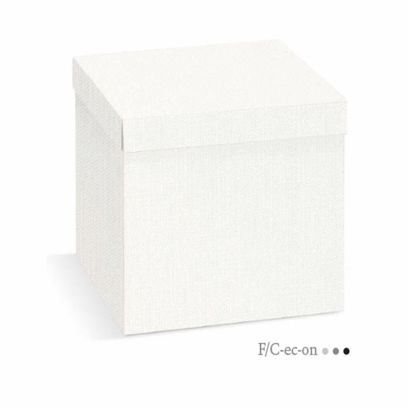 Scatola bomboniera tipo Lino Bianco Fondo e coperchio 30 x 30 x h 20 cm 20 pz art 27709