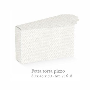 Scatola confetti Fetta Torta con pizzo LINO BIANCO 8 x 4,5 x 5 cm Confezione 20 pz art 71618