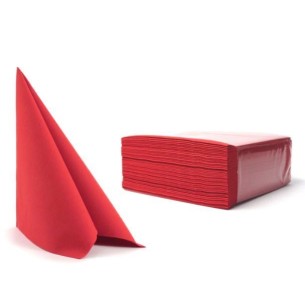 Tovaglioli in pura ovatta di Cellulosa 2 veli colore Rosso 38 x 38 cm Confezione 40pz Art 71165BI