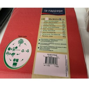 Tovaglioli in pura ovatta di Cellulosa 2 veli colore Rosso 38 x 38 cm Confezione 40pz Art 71165BI 2