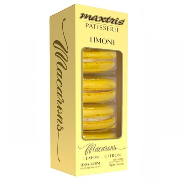 Dolce MACARONS Gusto LIMONE colore Giallo idea Pasticceria Eventi Confezione 5 pz Art CTMACLIMG5