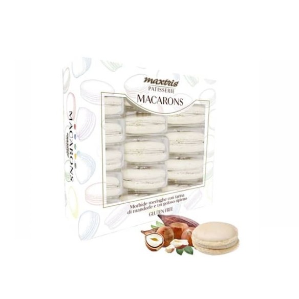 Dolce MACARONS Gusto NOCCIOLA colore BIANCO idea Pasticceria Eventi Confezione 15 pz Art CTMACNOCB15