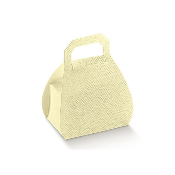 Scatola Confetti tipo Borsa SETA AVORIO h 8 cm confezione 200 pz art 13001