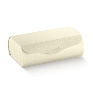 Bomboniera Scatola Confetti COUVETTE colore SETA AVORIO matrimonio 10 x 8 x h 8 cm Confezione 100 pz art 14125