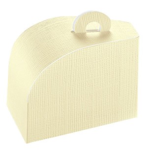 Scatola bomboniera Fetta Torta Dolcetto SETA AVORIO  7,5 x 4,5 x h 5 Cm Confezione 200 pz art 14171