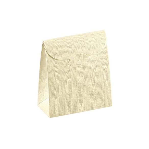 Scatola Confetti tipo SACCHETTO modello SETA AVORIO 11,5 x 5,5 x h 18 cm Confezione 20 pz art 13203