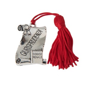 Ciondolo pergamena laurea GIURISPRUDENZA decorazione bomboniera 4 x h 3 cm Confezione 12 pz art 11953