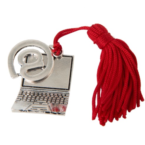 Ciondolo Computer per laurea in "INFORMATICA" decorazione bomboniera 4 cm confezione 12 pz art 11968