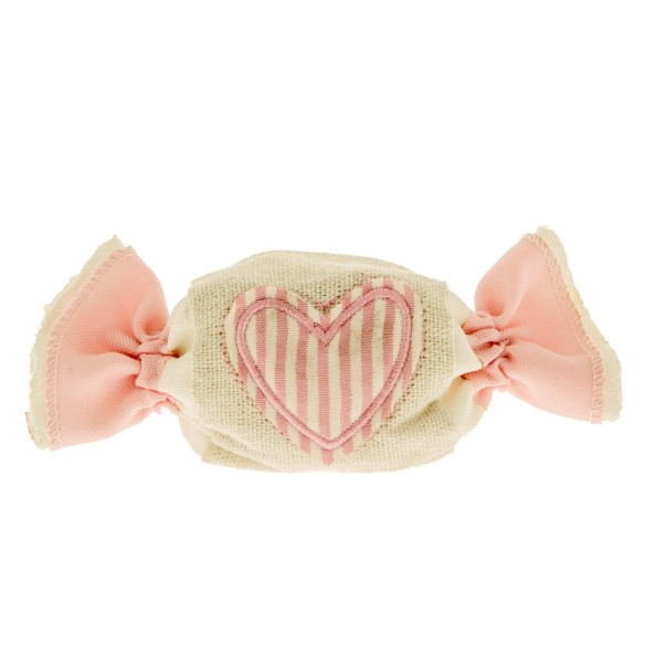 Bomboniera Sacchetto Caramella porta confetti tessuto Rosa CUORE 14 cm Confezione 12 pz art C2287
