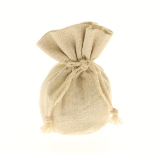Sacchetto sacco in Tessuto Cotone Beige Naturale  10 cm set 12 pz art C1690
